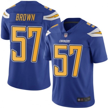 Los Angeles Chargers NFL Football Jatavis Brown Electric Blue Jersey Men Limited #57 Rush Vapor Untouchable